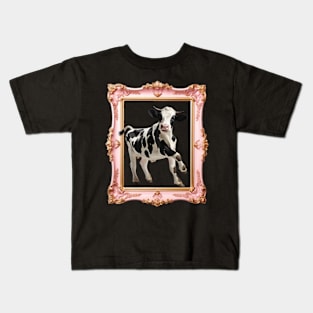 Whimsical Cow in Frame: Quirky Art Kids T-Shirt